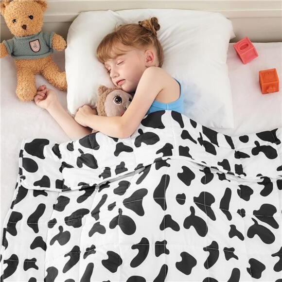 Weighted Blanket 5 Pounds Cooling Weighted Lap Blanket, Cow Print Heavy Blanket - Picture 8 of 14